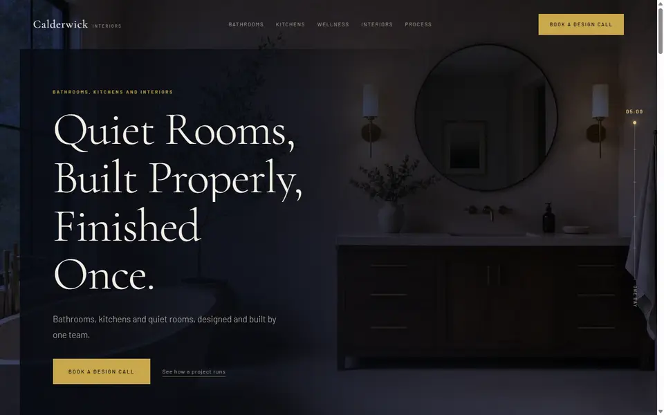 Calderwick Interiors: Hours on a desktop screen