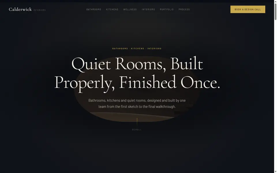 Calderwick Interiors: Threshold on a desktop screen